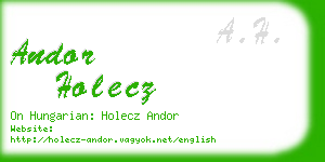 andor holecz business card